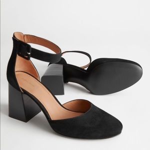 Suede Ankle Strap Heel